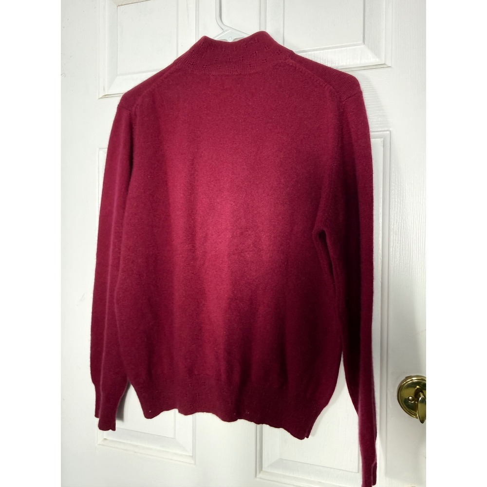 Vintage Lord & Taylor Sweater Womens Medium Burgundy Two Ply Cashmere Mock Neck